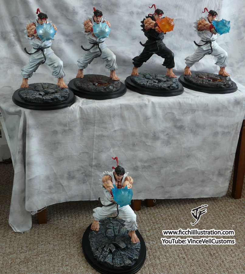 VinceVellCustoms Ryu Batch of PrototypeZ resin Kits