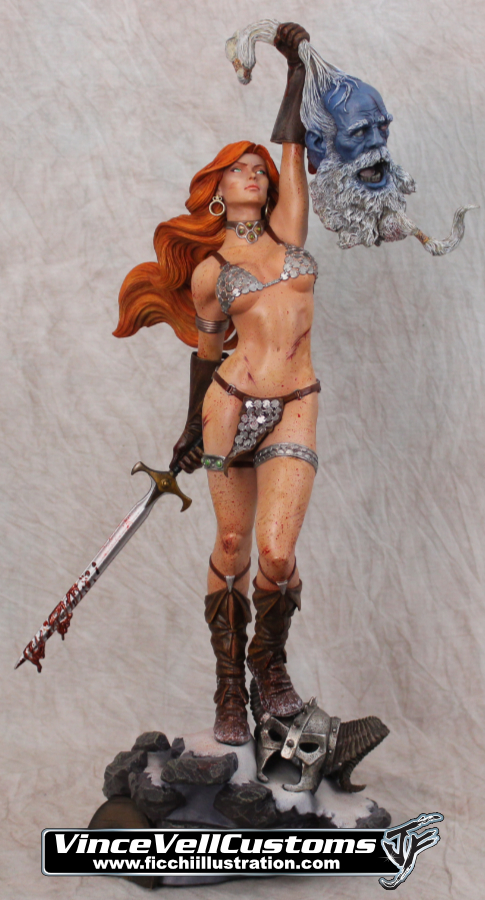 Red Sonja PF Statue Repaint