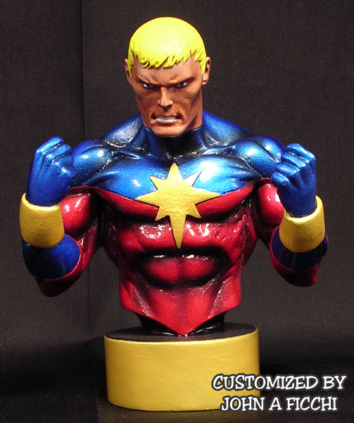 GENIS-VELL Captain Marvel Powered Down Custom Repaint Bust
