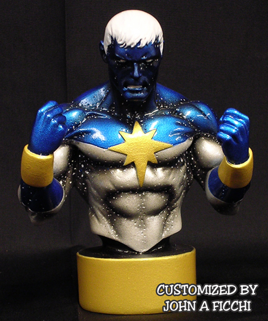 GENIS-VELL Captain Marvel Blue & White Custom Bowen Bust