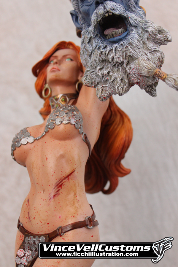 Red Sonja PF Statue Repaint